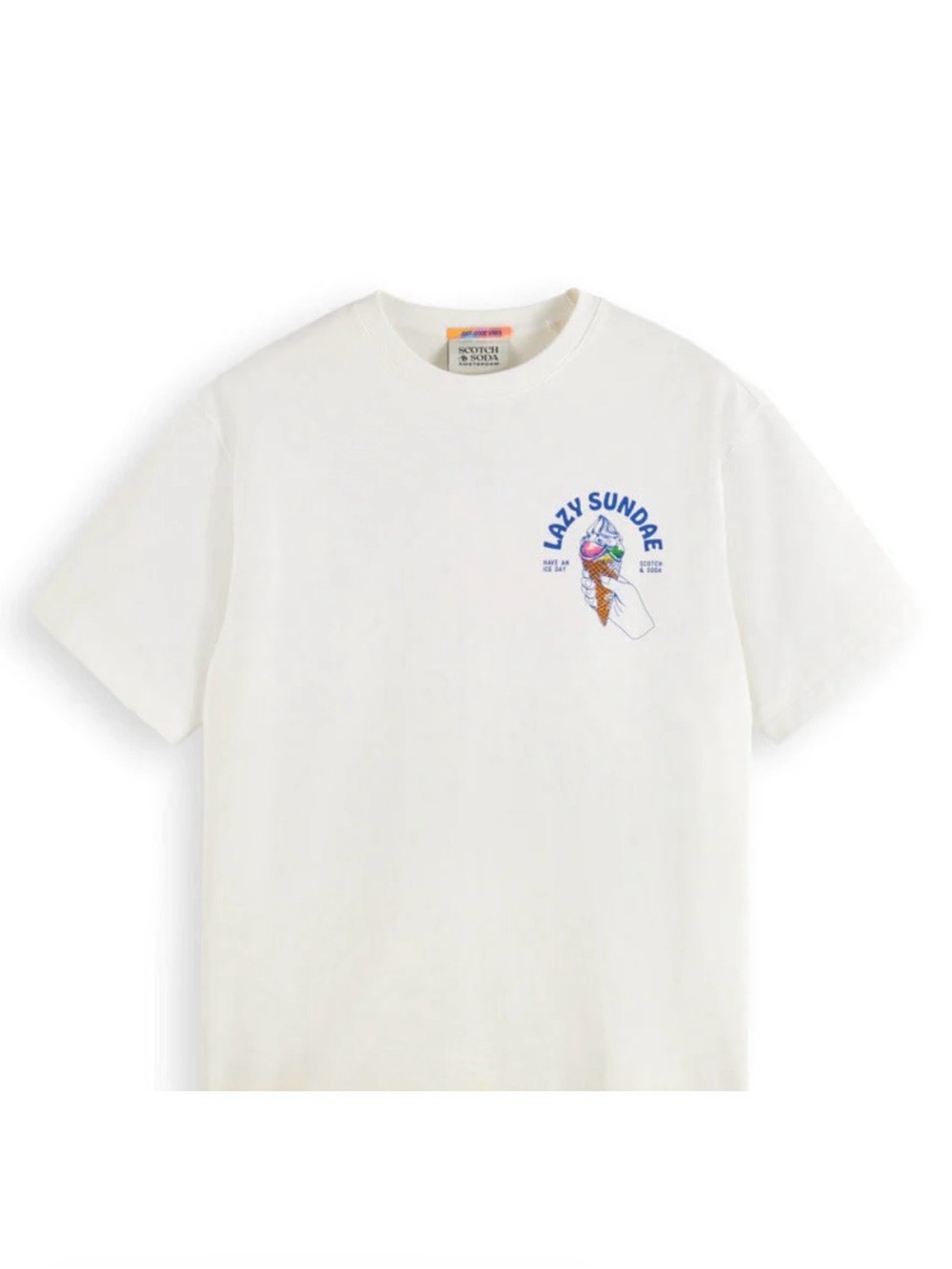 Scotch & Soda White 'Lazy Sundae' Multicolor Ice Cream Graphic Tee
